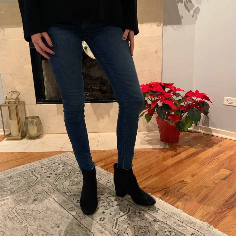 Black Suede Block Heel Boot/Bootie - image 3